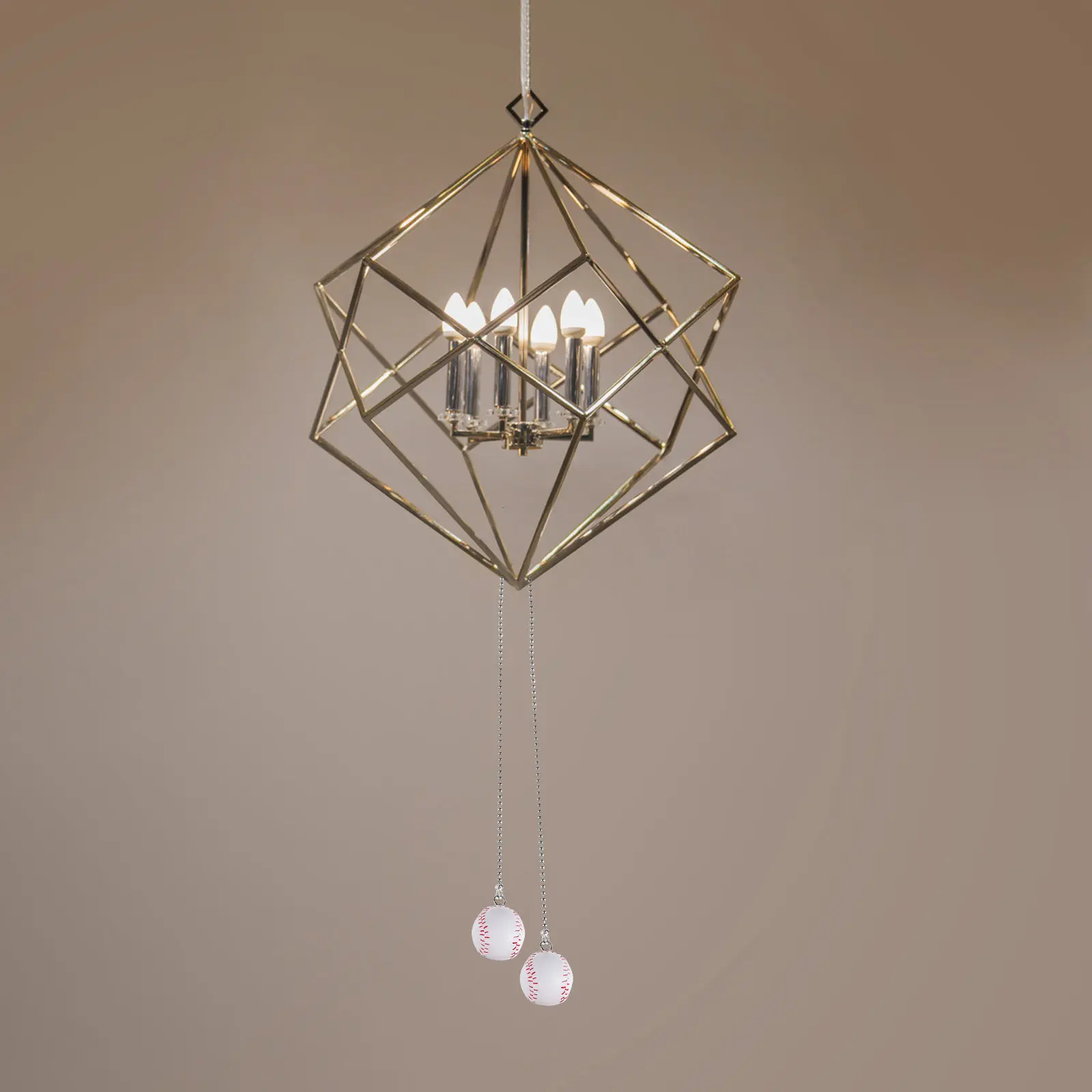 2Pcs Ceiling Fan Chain Pull For Home Decor Baseball Fans Shaped Lamp Pendant Delicate Hanging Decoration Light
