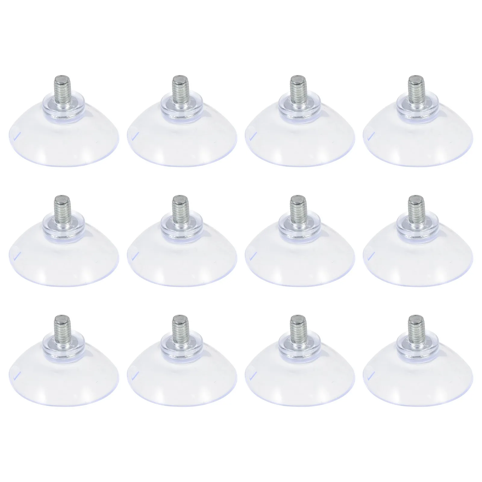 12-Pack Transparent Manual Screw Sucker with Nuts Strong Glass Desktop Window Suction Cups for Furniture Hardware Accessories