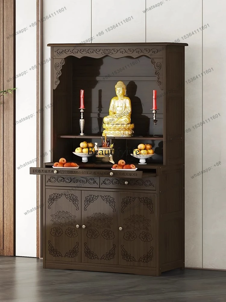 56Modern simple household Buddhist platform Chinese vertical cabinet Bodhisattva God of Wealth altar offering table