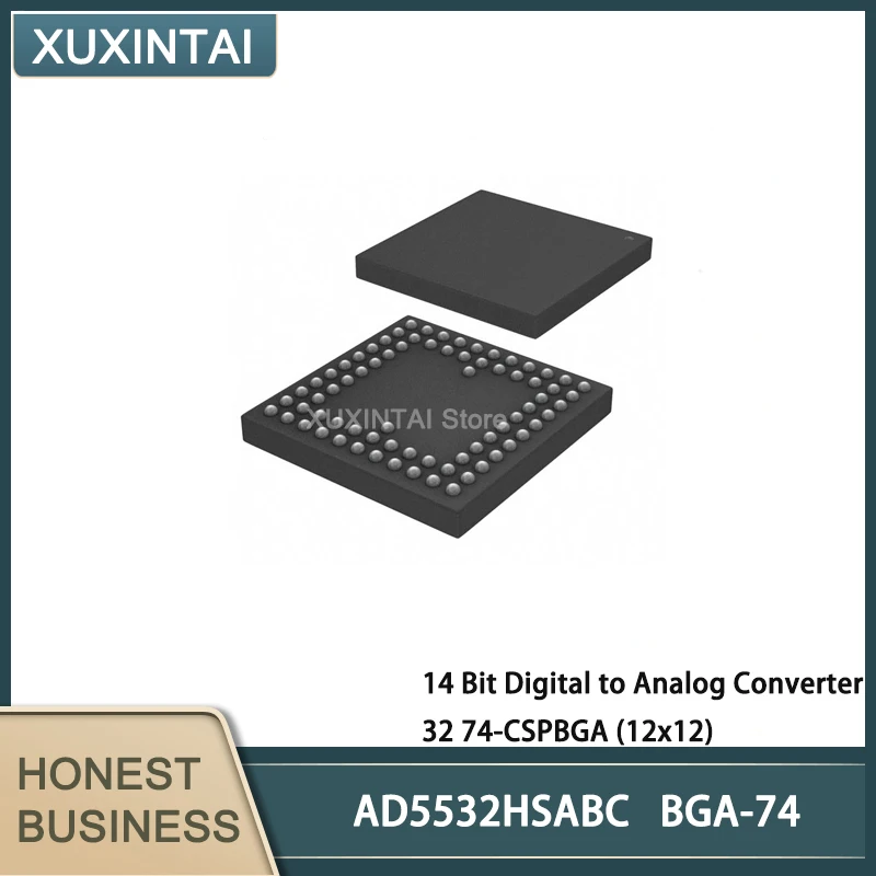 5Pcs/Lot   New Original  AD5532HSABC AD5532  14 Bit Digital to Analog Converter 32 74-CSPBGA (12x12)