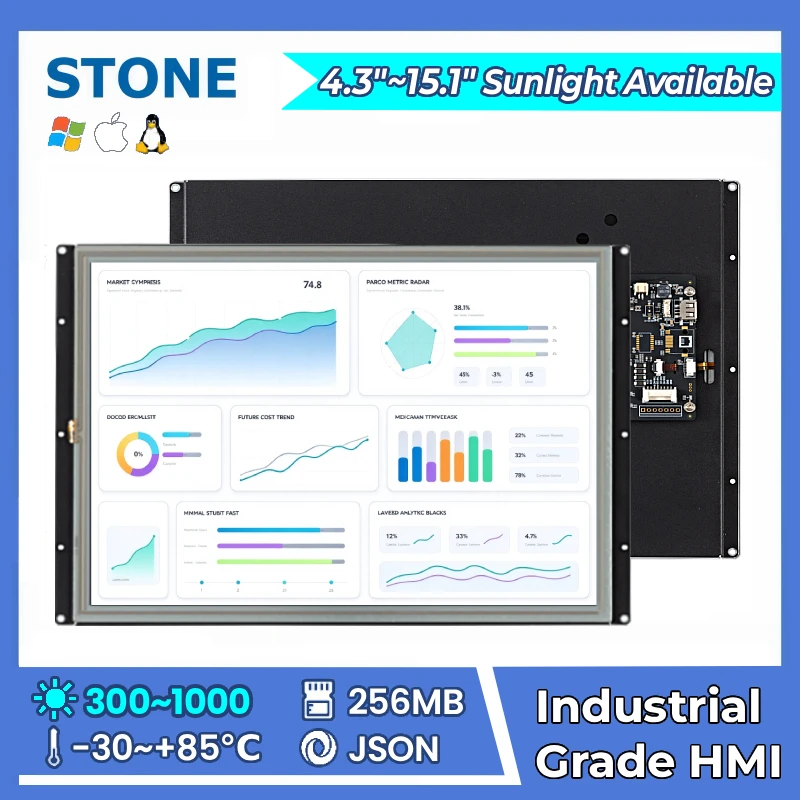 STONE A 4.3-15.1 inch HMI Display Panel TFT LCD with Capacitive Touch Screen for RS232 CPU Cortex A8 1Ghz for Arduino