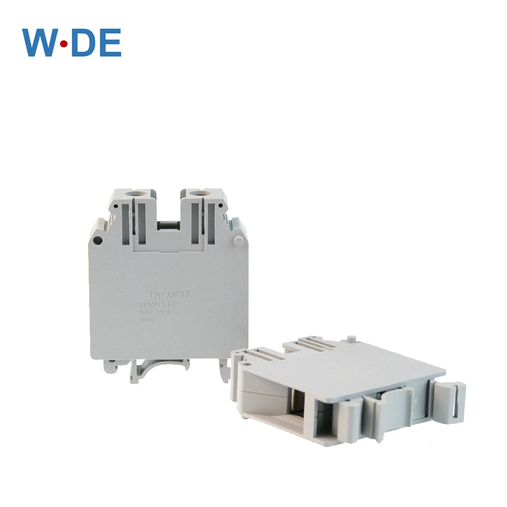 Din Rail Terminal Blocks 10Pcs UK-35 Universal Class Connector Screw Connection Wire Conductor UK35