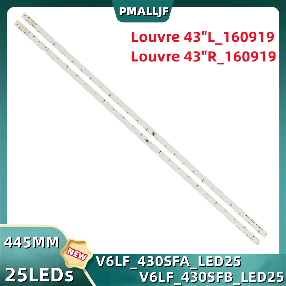 2 unid/set tira de LED para Samsung UN43K5300 UN43K5100 BN96-39723A 39722A UA43K5100 UA43K5300 UE43K5102 UE43K5103 V6LF_430SFA/B_LED25