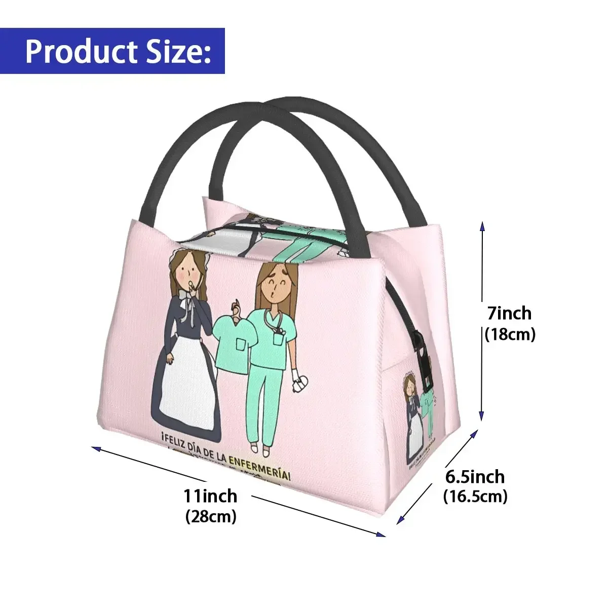 Enfermeira vida almoço saco enfermera en apuros engraçado lancheira escola portátil zíper térmico tote bolsas designer saco térmico