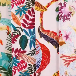 High-grade Thickened Canvas Fabric By Meters for Sofa Covers Curtains Sewing Printed Plant Flower Pattern Cloth Smooth Textured