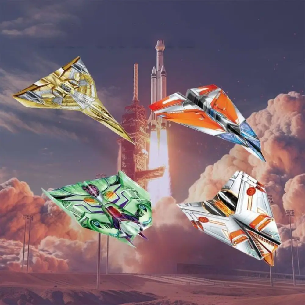 紙の手作り飛行機折り紙モンテッソーリアート学習飛行機折り紙セット3D漫画多用途紙飛行機おもちゃ