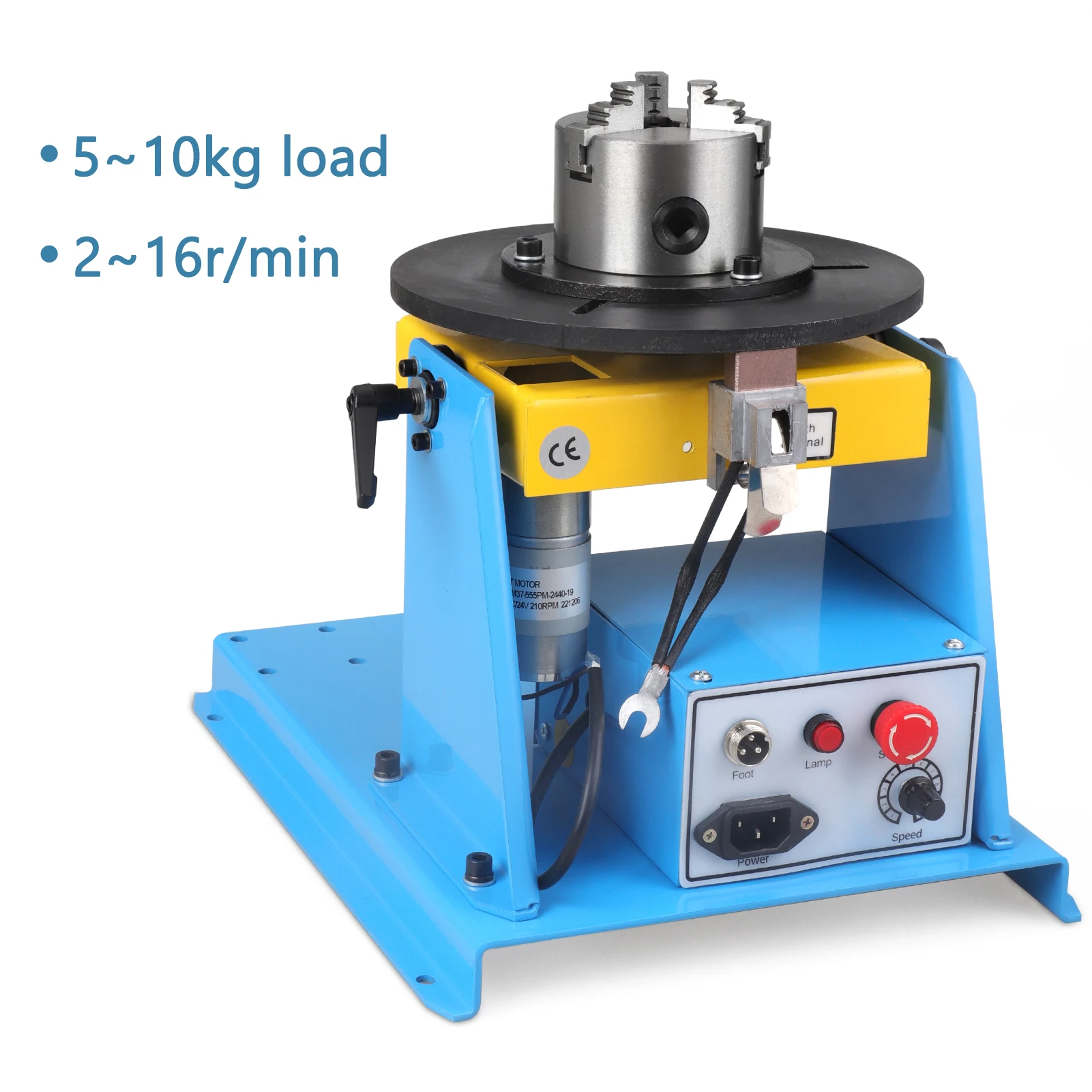 10KG Rotary Welding Positioner With 80 chuck Turntable Table High Positioning Accuracy Suitable for Cutting, Grinding, Assembly