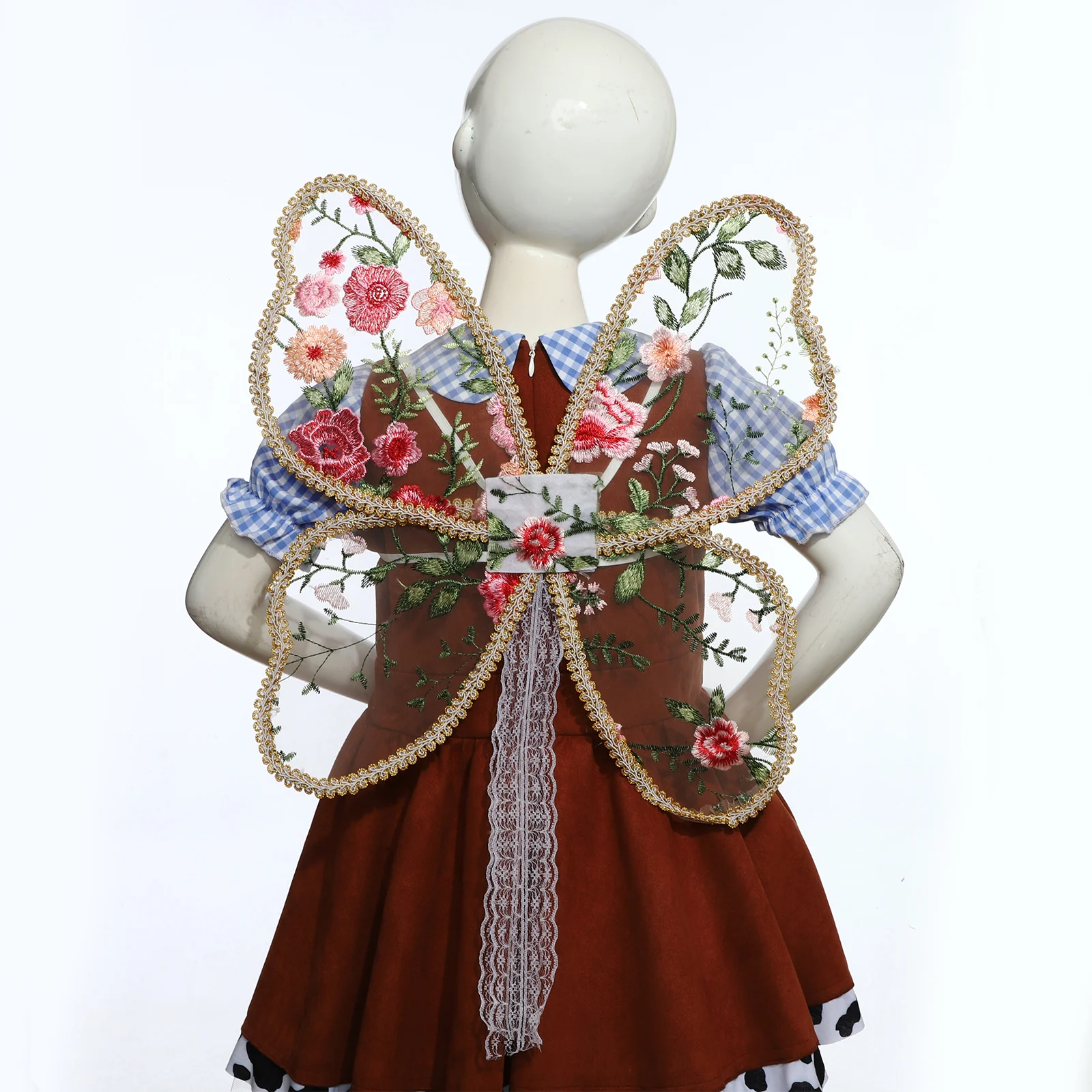 Asa de renda de anjo enchantes renda borboleta asa fada vara masquerade temático photoshoot acessórios para adultos trajes de halloween