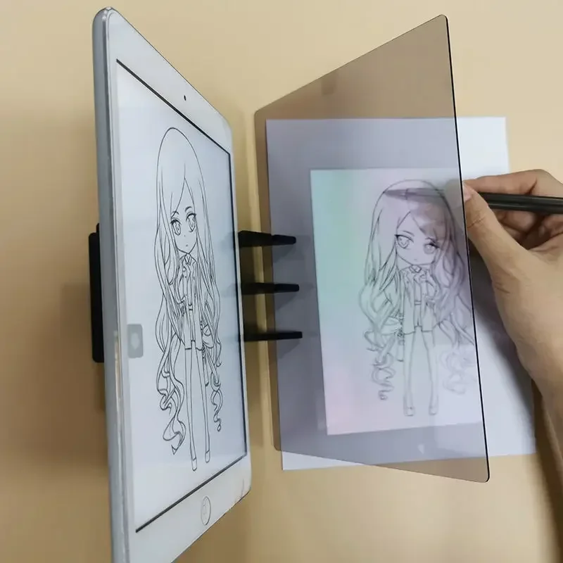Planche de copie de dessin pour enfants, projecteur de peinture, planche de traçage, croquis, réflexion spéculaire, support de gradation, jouets Montessori