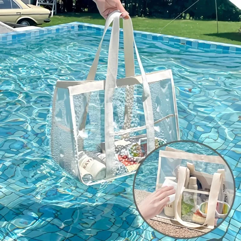 Transparente Aufbewahrungstasche mit Reißverschluss und Griff, Großer Reiseorganizer für Zuhause und Unterwegs, Langlebiges und Praktisches Design – Detail 6