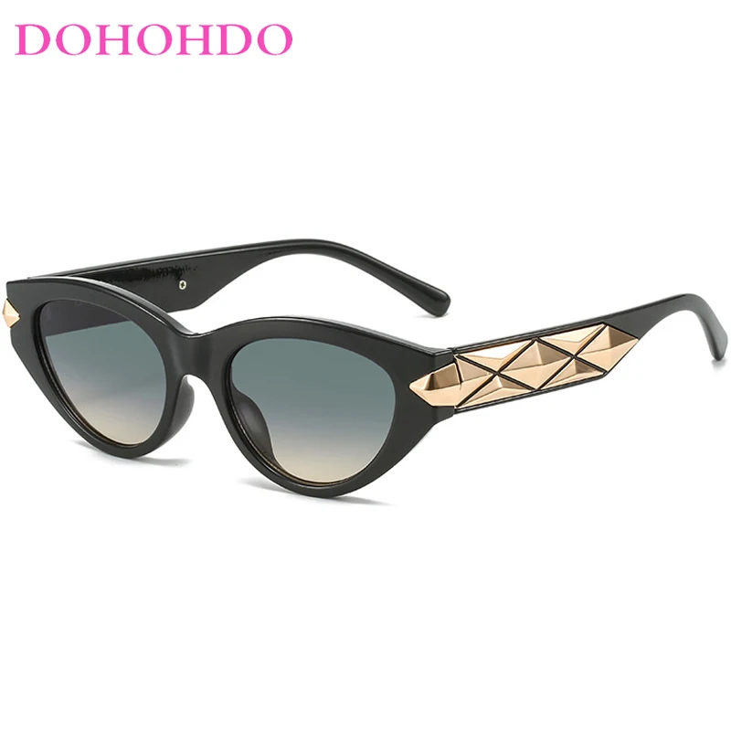 

DOHOHDO 2024 New Small Cat Eye Punk Sunglasses Women Men Sun Glasses Luxury Brand Travel Shades Vintage Retro UV400 Gafas De Sol