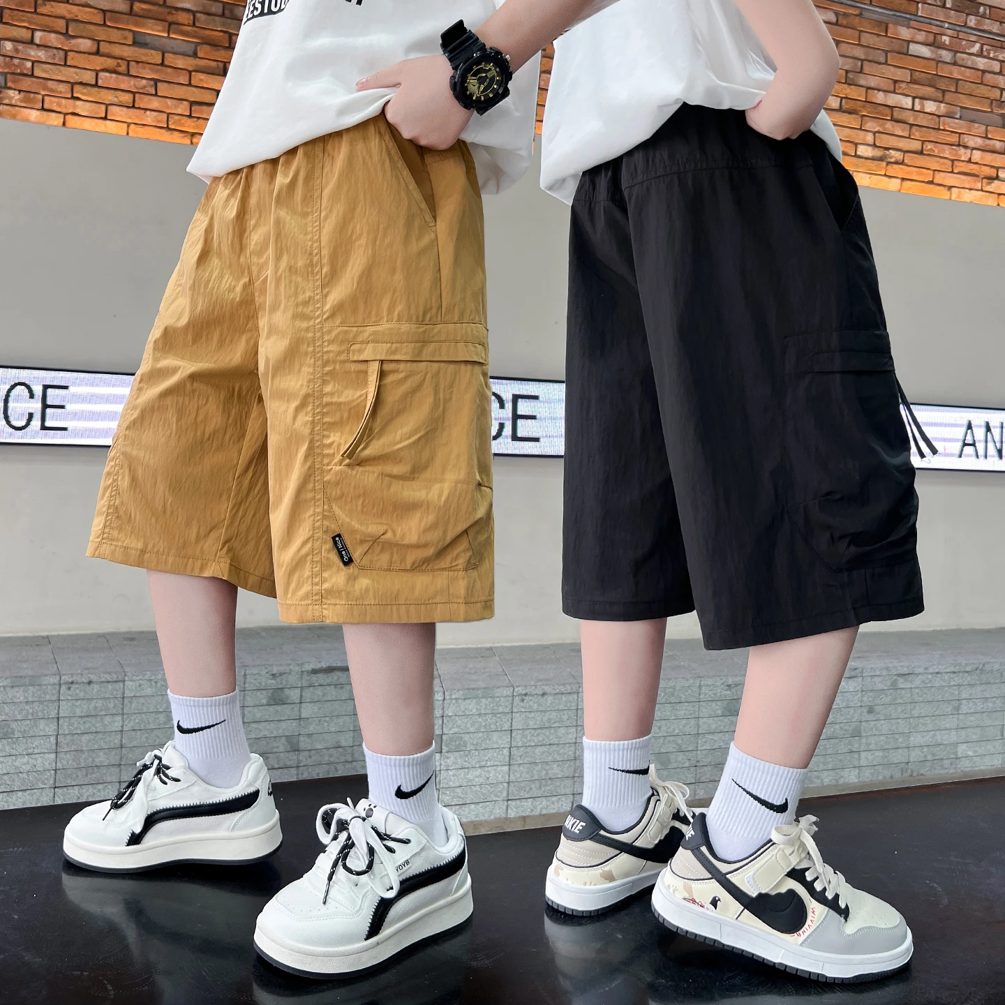 

Fashion Boys Cargo Shorts for Kids - Street Style Cool Bottom Age 4-14Y Summer Casual Fashion Shorts for Students And Tweens