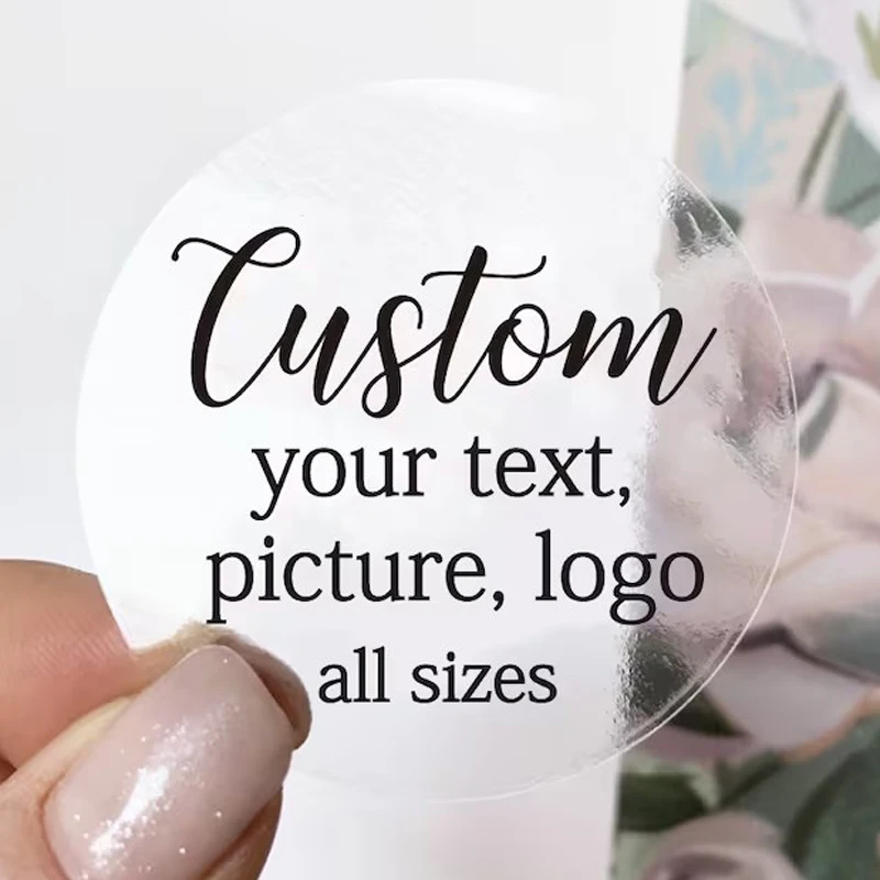 Customized Transparent Circular Stickers, Personalized Circular Labels, Wedding Circular Stickers, Printed with Clear Address