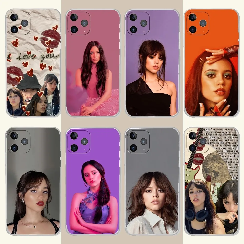 

Actor Jenna Ortega Phone Case For iPhone 15,14,13,12,11 Plus,Pro,Max,XR,XS,X,7,8 Plus,SE,Mini Transparent Silicone Soft