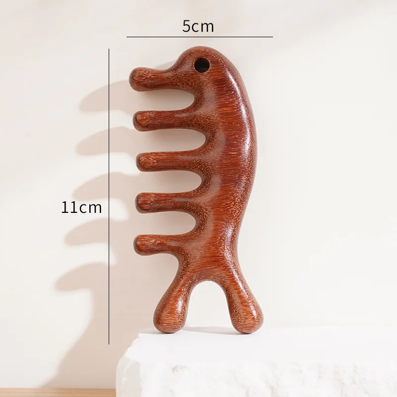 Resin Five-Pronged Massage Comb Meridian Comb For Scalp Therapy Scalp Gua Sha Tool For Muscle Relaxation Meridian-Pulling Stick