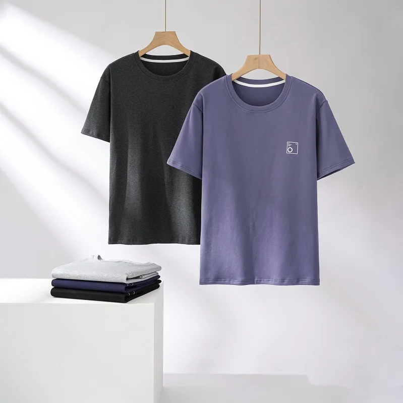 Modal New Sleep Tops Male Vest Home Pajamas Solid Color Summer Short-sleeved O-Neck Tops Big Yards L-5XL Casual Sleepwear Pijama