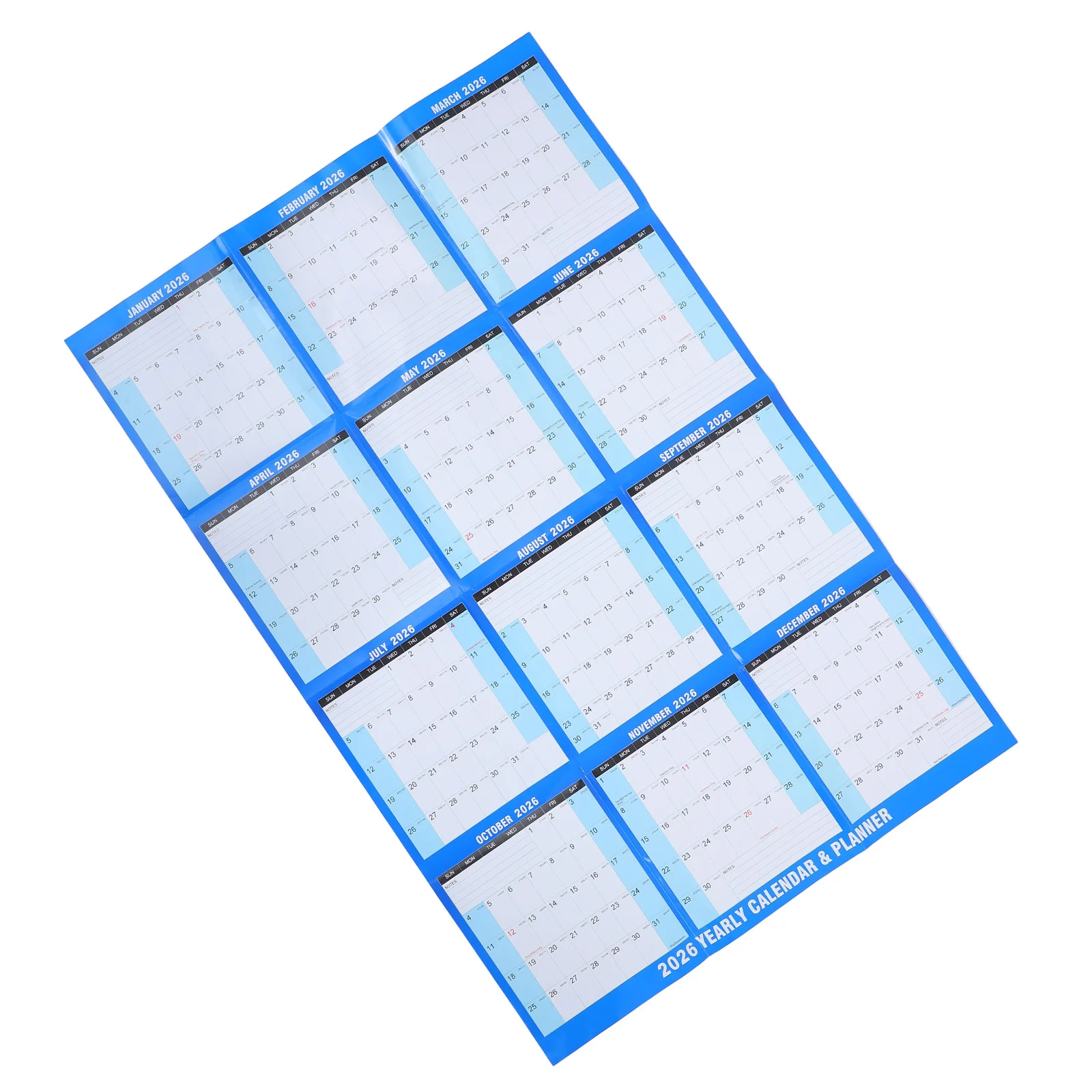 10 Stuks Grote 2026 Muur Kalender Dik Papier Opknoping Kalender Voor Home Office School Droog Wissen Jaarlijkse Planner Jaarlijkse Muur