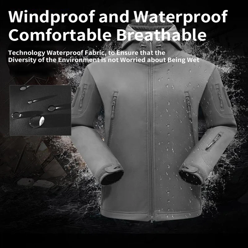 

Sharkskin Softshell Suits Tactical Hunting Clothes Men Waterproof Jacket And Pants Hiking Camping Sport Windbreaker