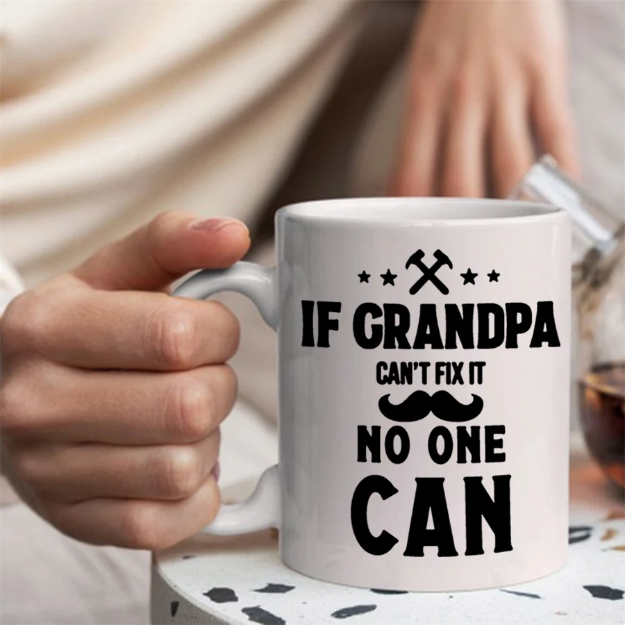 Grandpa Coffee Mugs For Men, Grandpa Gifts, Gifts For Grandpa From Grandchildren Birthday Coffee Ceramic Tea Cups White 11 oz 3