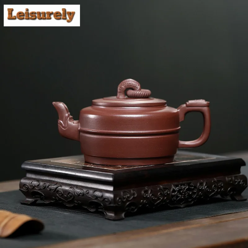 

430 мл традиционные фиолетовые глиняные чайники Исин ручной работы с нефритовым кольцом, горшок из необработанной руды, фиолетовый грязевой чайник, китайский чайный сервиз Zisha, аксессуары