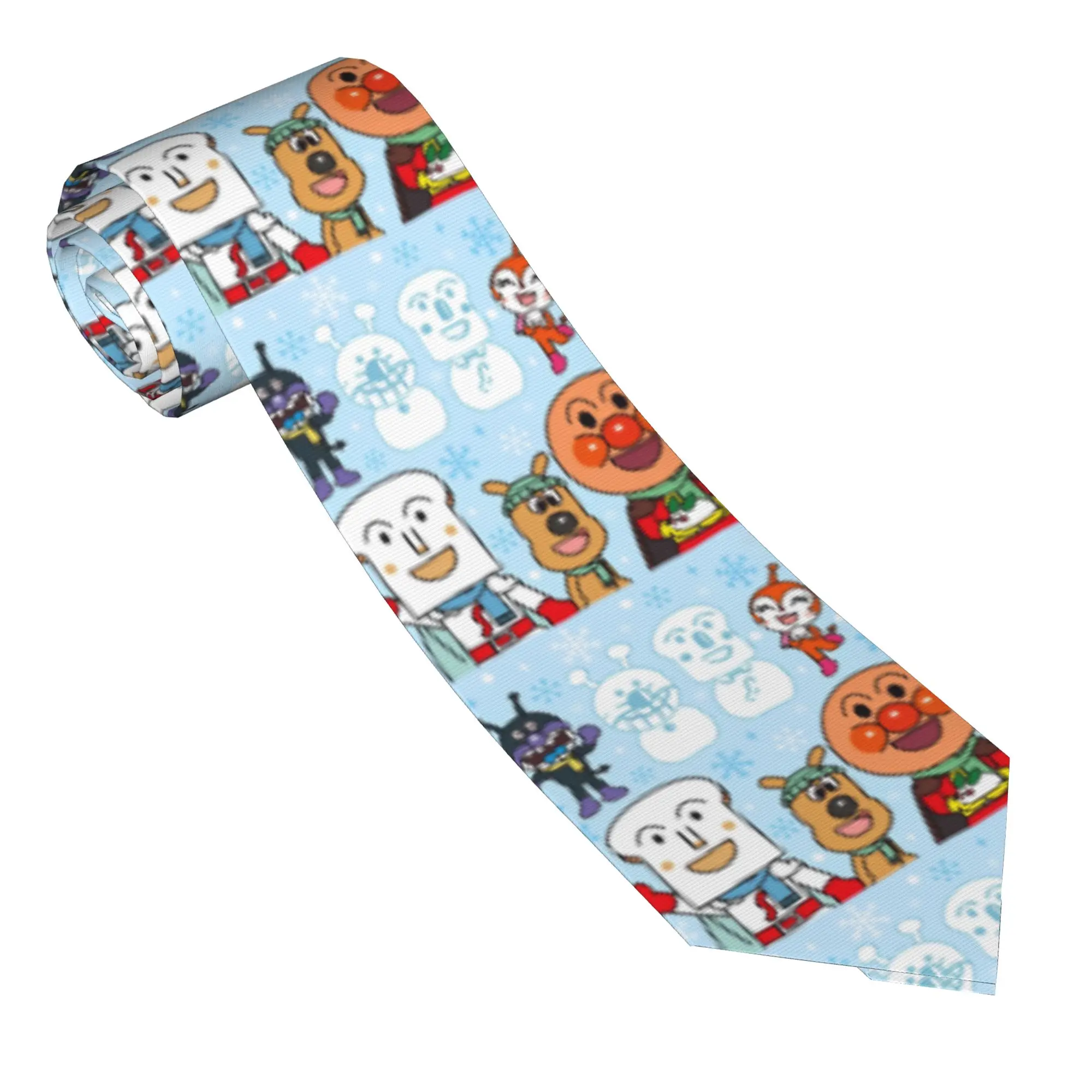 

Kawaii Anpanman Neckties Men Women Polyester 8 cm Narrow Neck Ties Anime for Men Daily Wear Cravat Wedding Accessories Gift