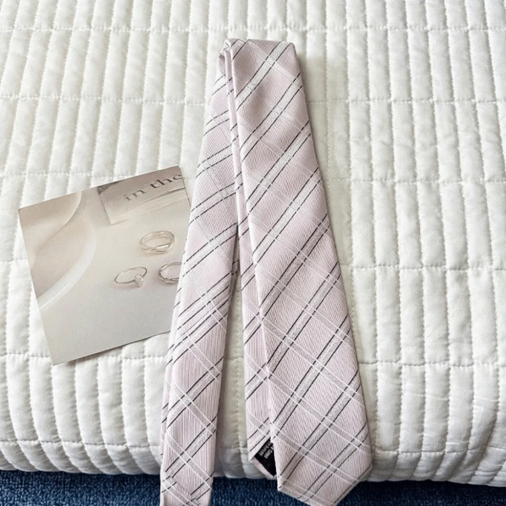 Sweet Cloth Striped Tie Pink Korean Style Shirt Tie Decoration Scarf College Style JK Uniform Necktie Men