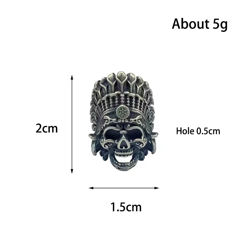 Paracord Beads For Jewelry Making Supplies Brass African Tribal Chief Pharaoh Skull Spacer Bead DIY Bracelets Gifts Accessories