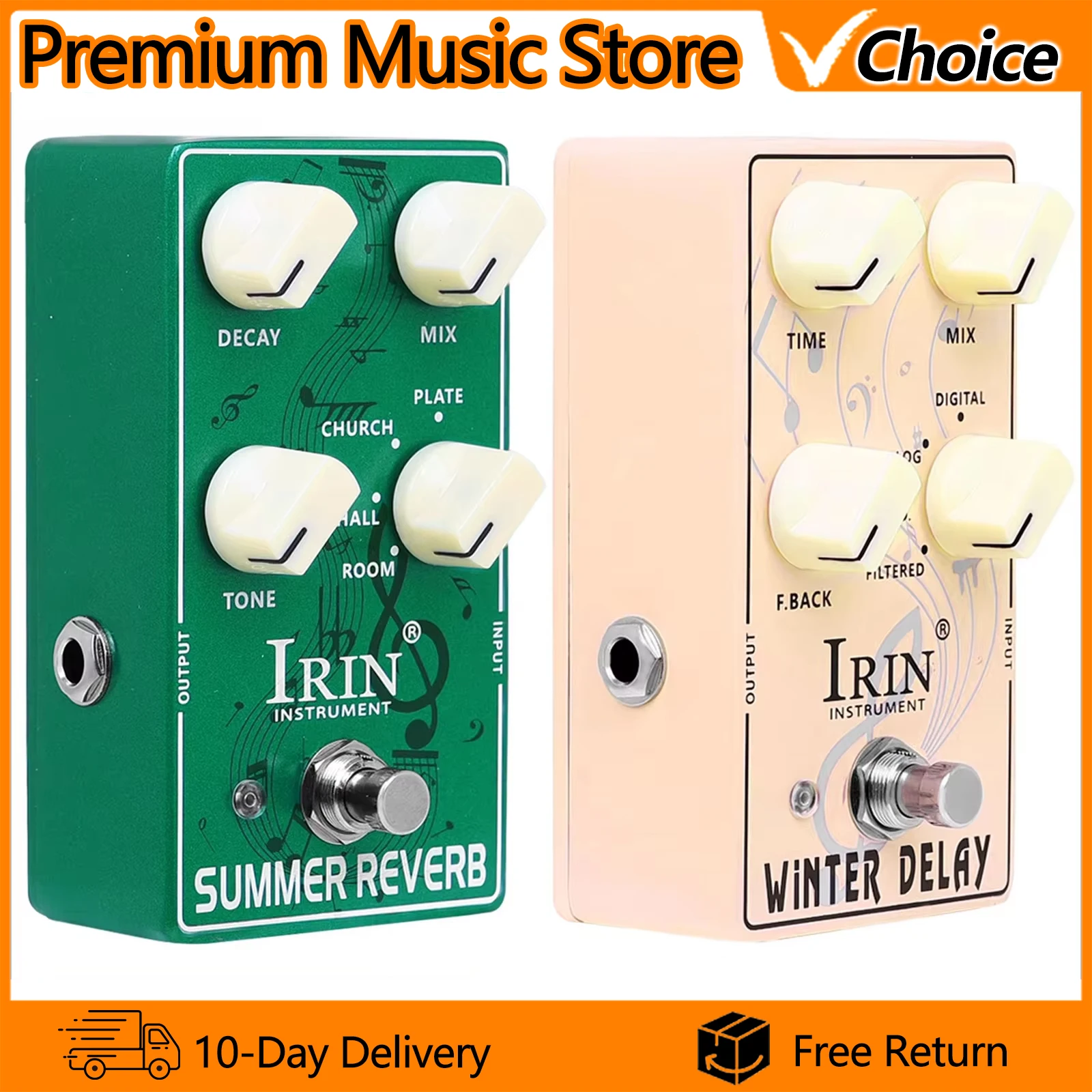 IRIN Electric Guitar Effects Pedal XS-05 Summer Reverb Effects XS-06 Winter Delay Pedal True Bypass Guitar Accessories Parts