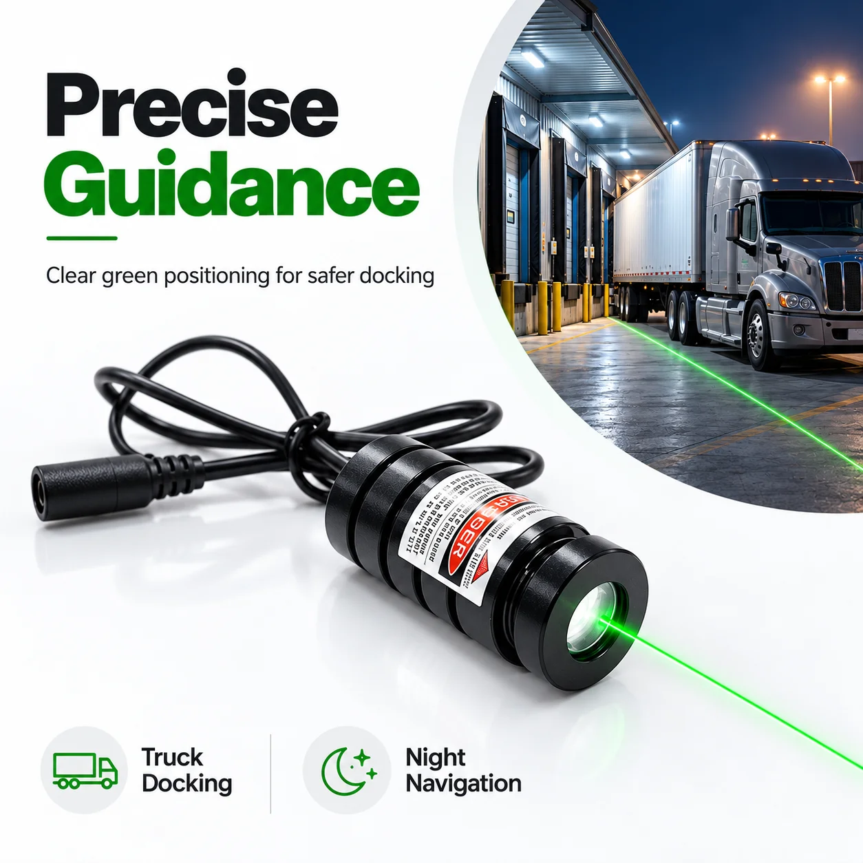 ZhonNa 532nm 100mW Green Laser Module Rotary Tire Wheel Alignment Positioning Optical Laser Level Instrument Tool Aluminum Alloy
