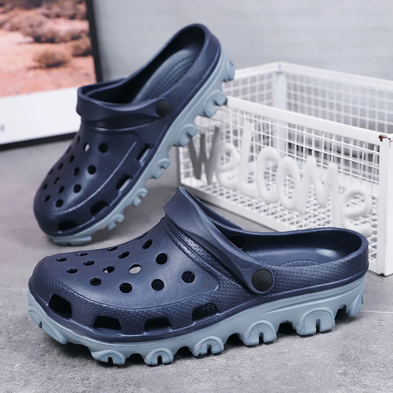 Summer Rubber Sandals Men Clogs Garden Shoes Size Man Beach Shoes Big Wide Foot Zapatos Hombre Sandals for Men