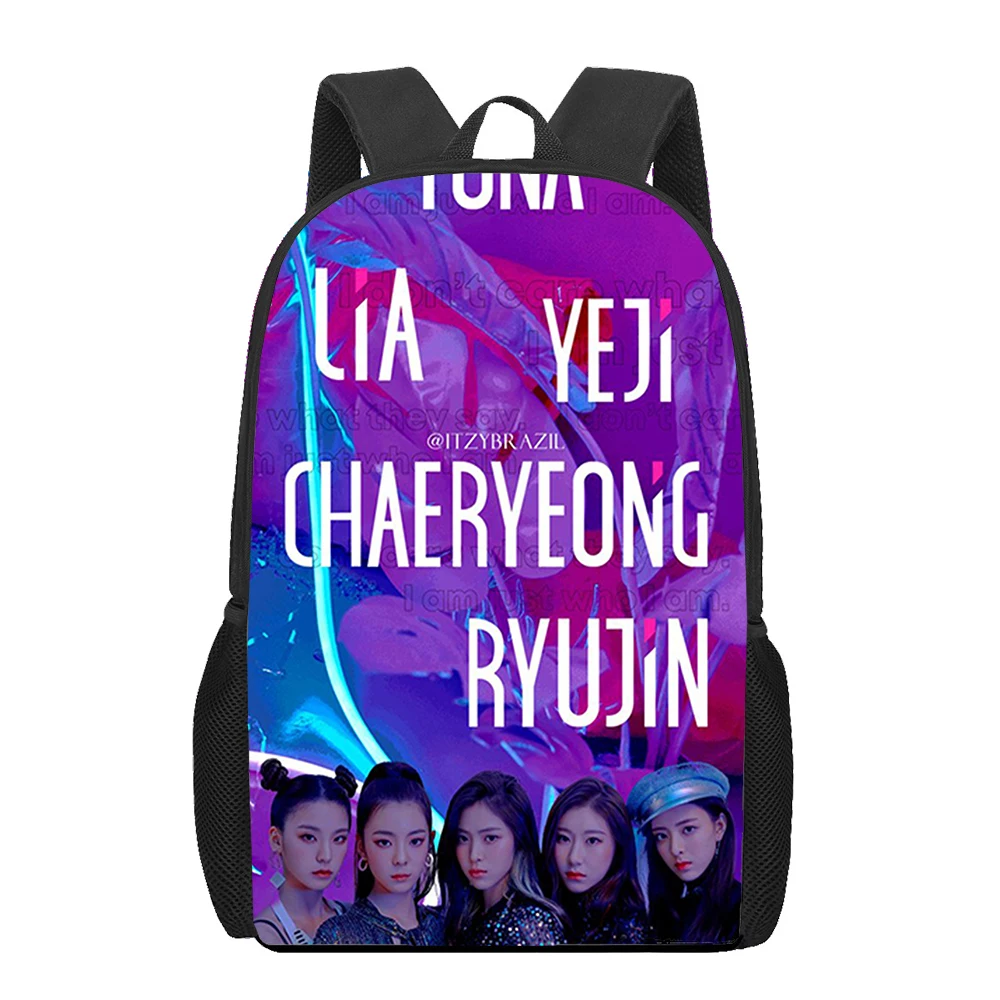 Tas sekolah anak laki-laki perempuan, tas buku anak-anak, tas sekolah pelajar unik, motif KPOP ITZY, tas ransel Laptop remaja, tas punggung bepergian untuk anak perempuan dan laki-laki