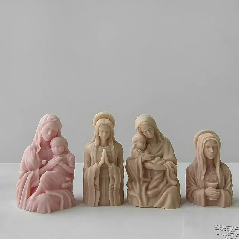 

Goddess Statue Portrait Candle Mold Handmade Plaster Ornament Molds Home Decor Crafts DIY Candle Making Supplies