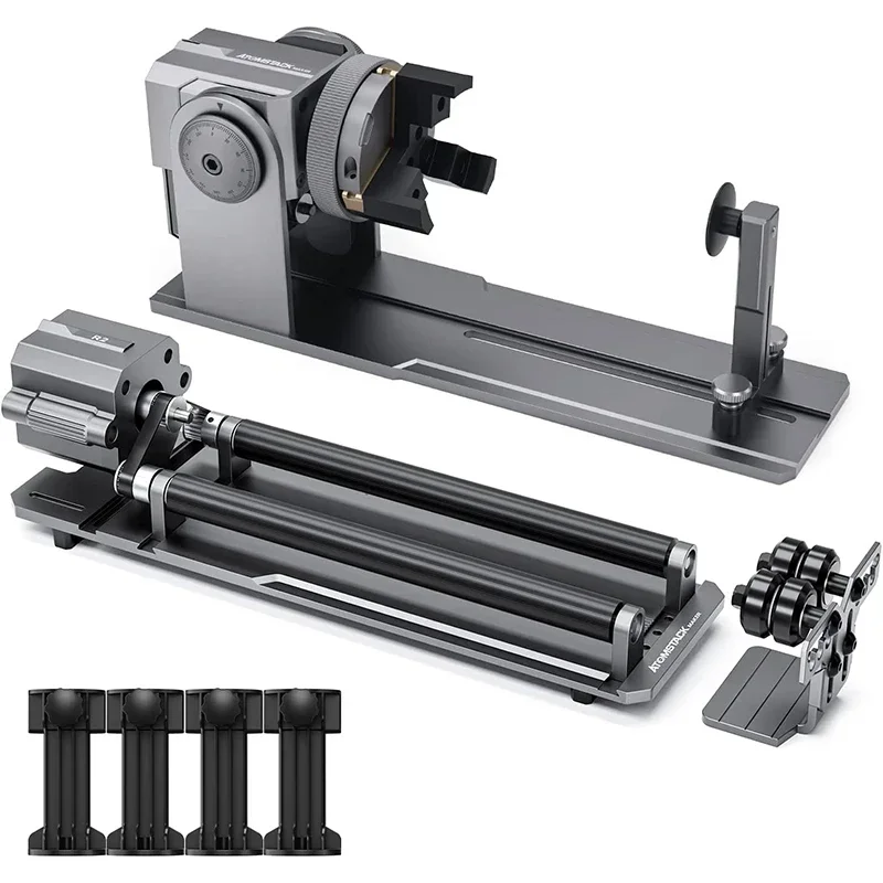 R1 Pro Laser Roller 4 in 1 Rotary With Risers Multi-Function Engraving Module Jaw Chuck For Round Irregular Objects