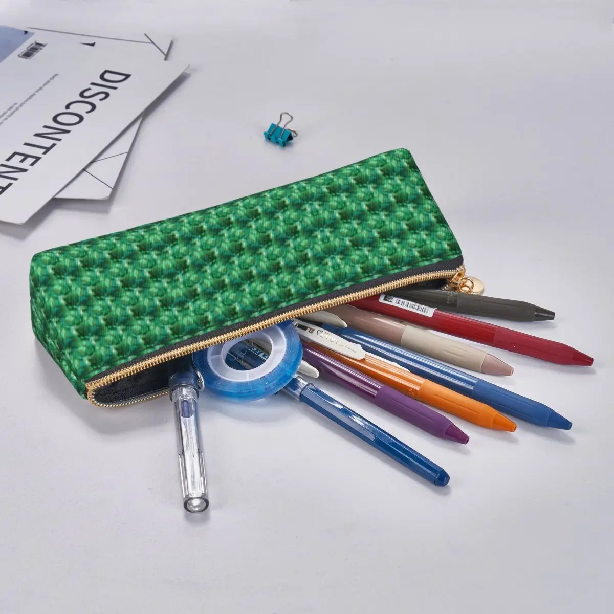 Green Moss Pencil Case Abstract Print Boy Girl Cute Pen Box Graphic School Pencil Cases Stationery Organizer Gift Idea image 6