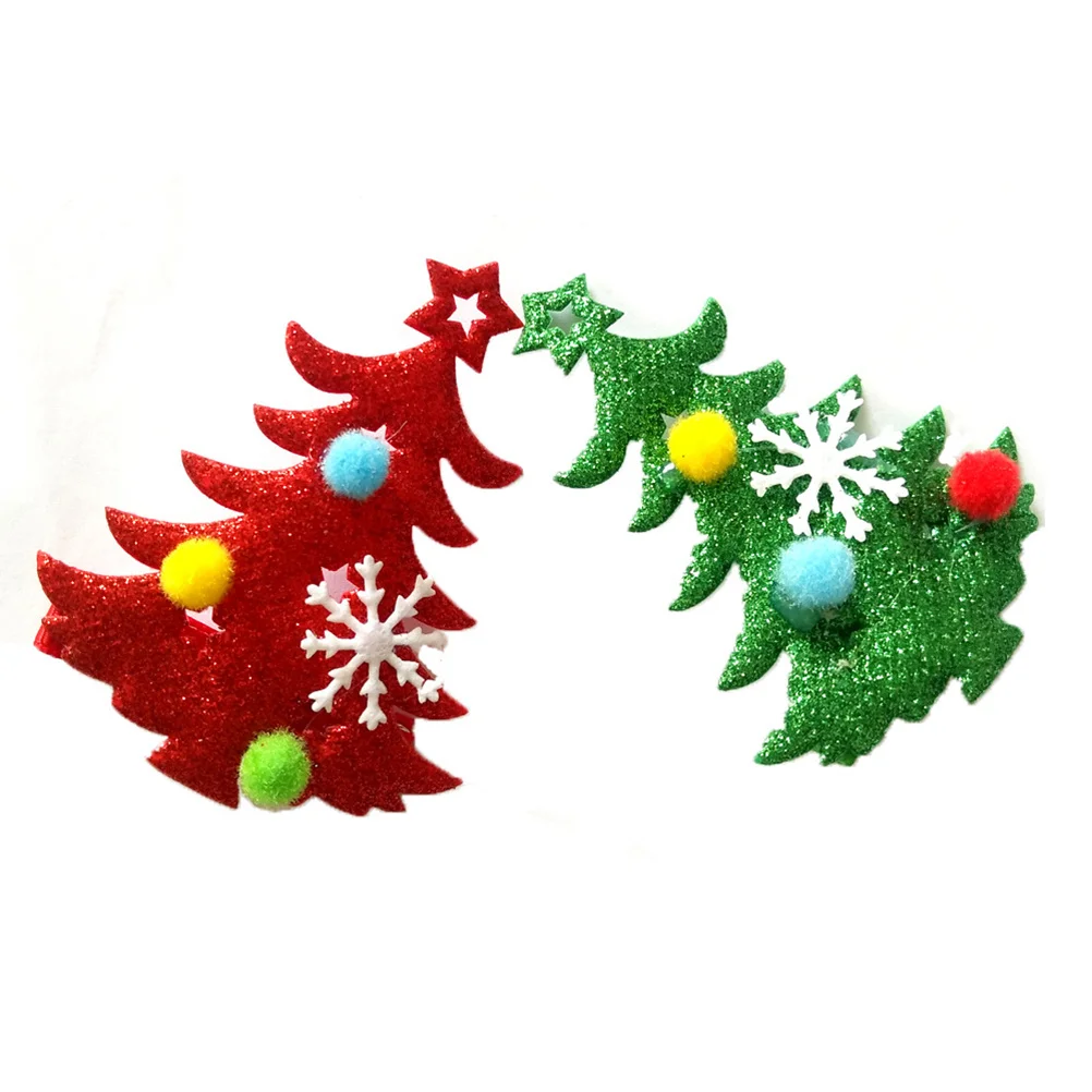 

10Pcs Christmas Tree Shape Pet Hair Clips for Dogs Cats Holiday Party Decoration Barrette Lovely Headwear Pet Hair Pins