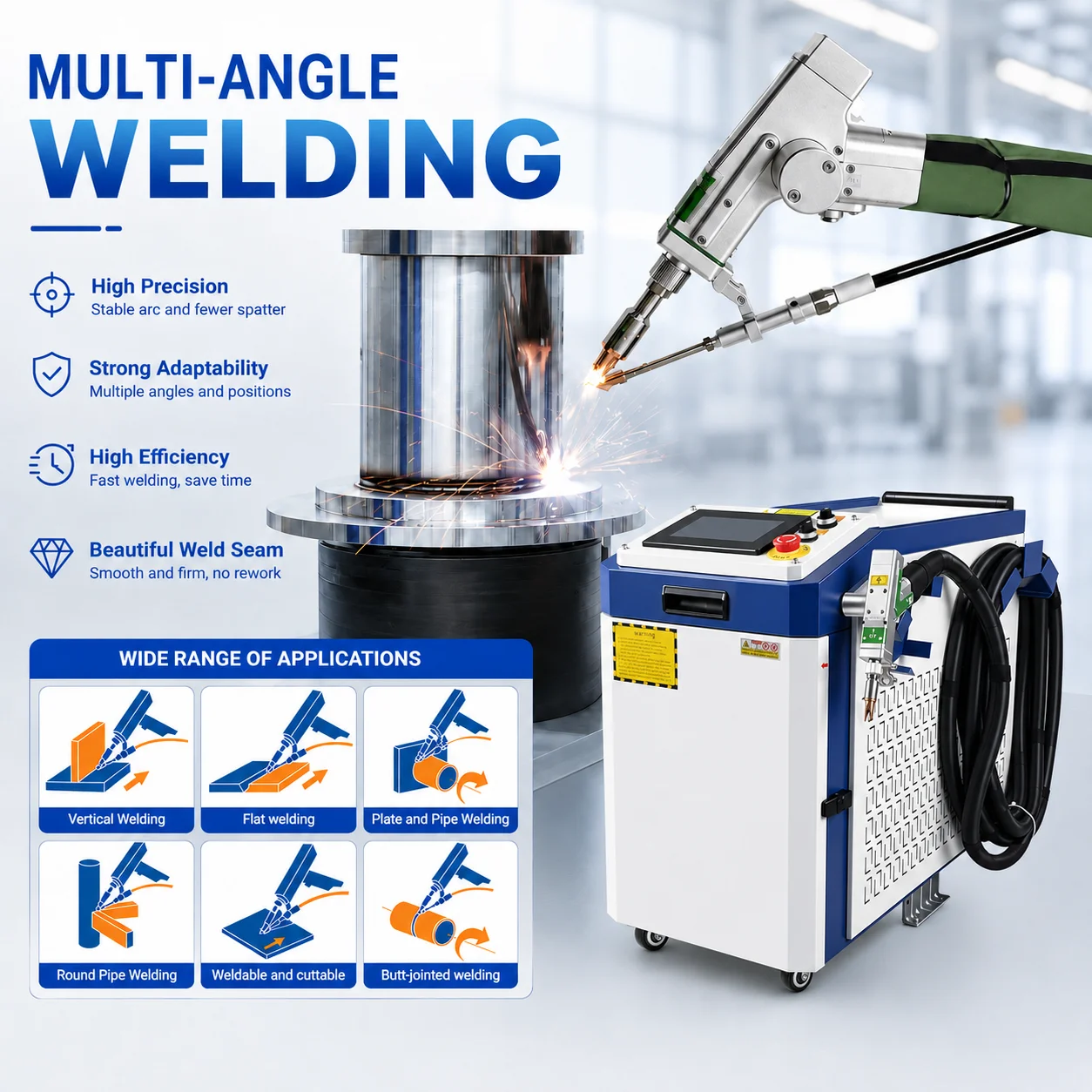 Raycus Laser Welder 4 IN 1 3000W/2000W/1500W Handheld Fiber Laser Welding Cleaning Cutting Machine Double Pendulum Model for All Metal