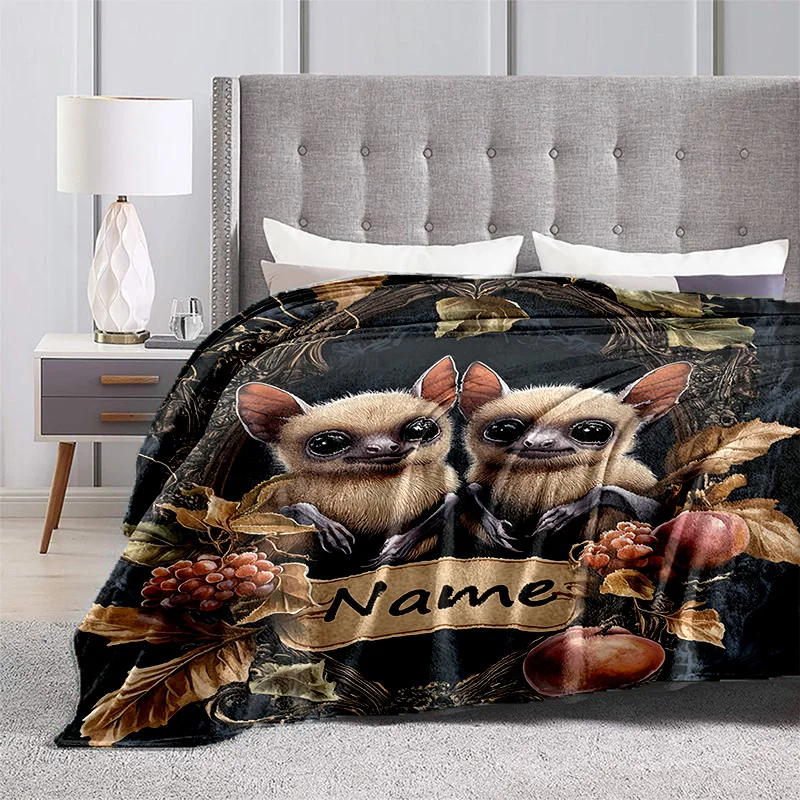 اسم مخصص بطانية صوف الحيوان، مناسبة للأريكة والسرير وأعياد الميلاد والأطفال والأصدقاء والهدايا