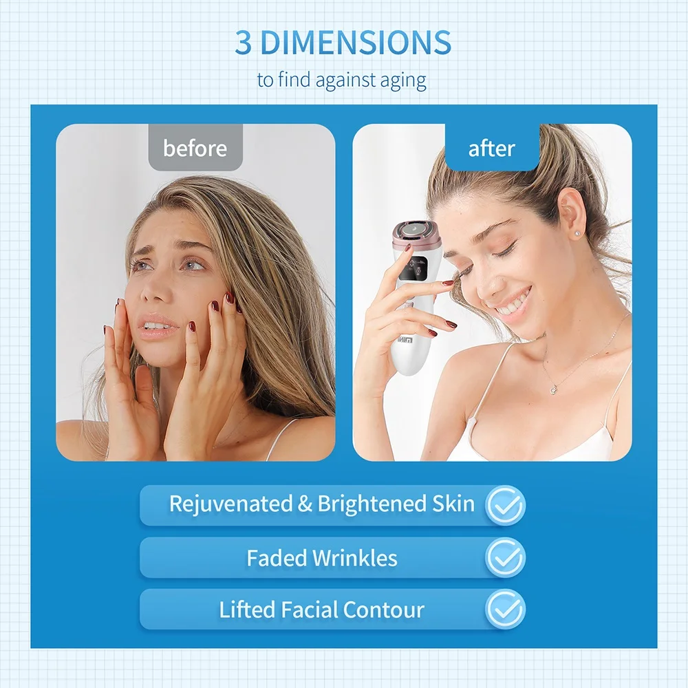 Upgraded Mini HIFU Machine Ultrasound RF EMS Facial Beauty Device Face Massager Home Used HIFU Face Neck Lifting Skin Tightening