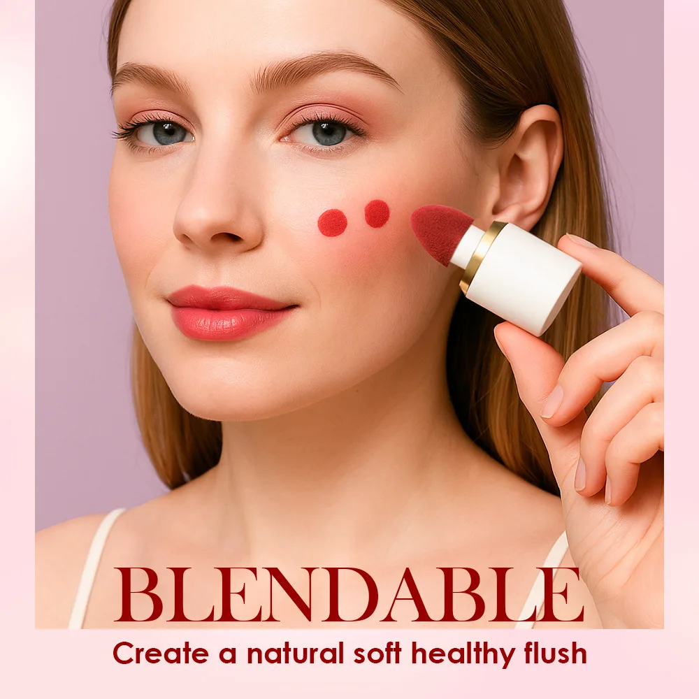 Fard liquido e tinta labbra Finitura opaca nuda Design portatile con pennello grande per il contorno naturale delle guance Trucco coreano come regali