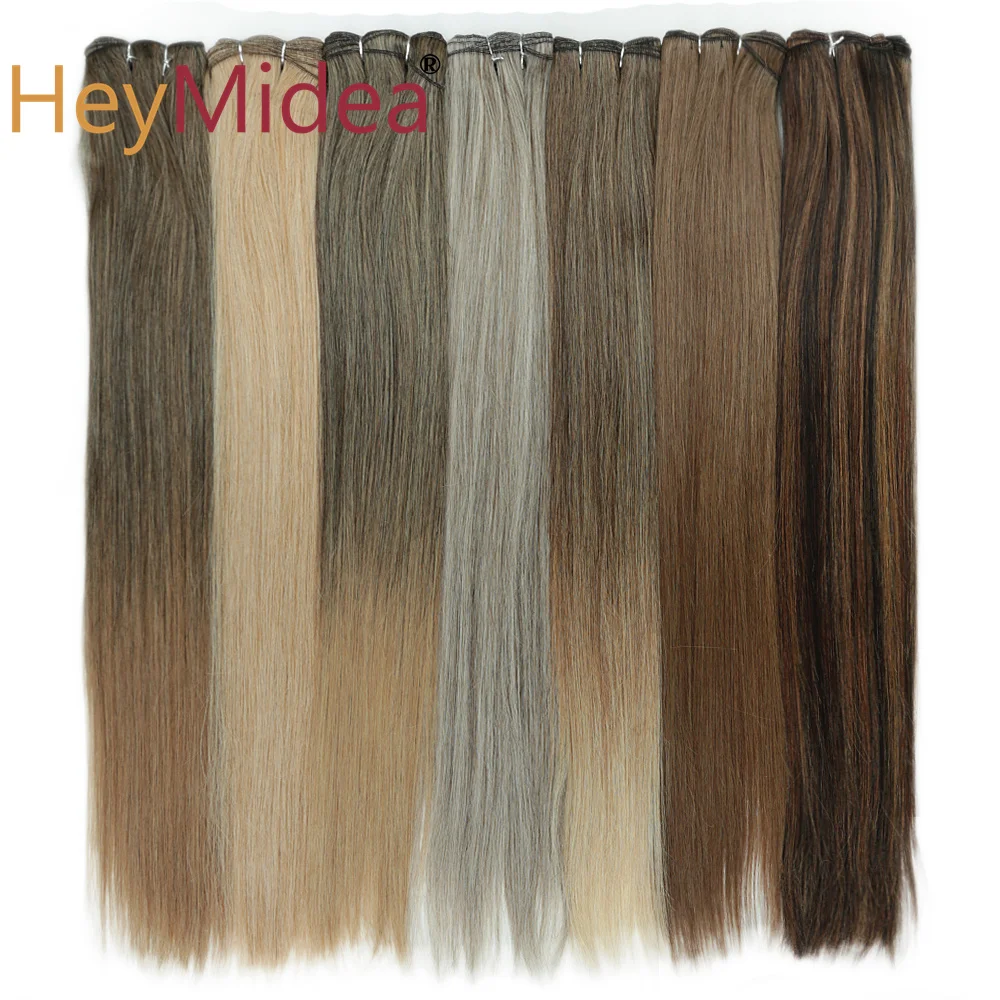 الاصطناعية حزم من شعر مفرود 26 بوصة/150 جرام صالون وصلات شعر طبيعية أومبير العظام مستقيم الشعر النسيج كامل حتى النهاية للنساء