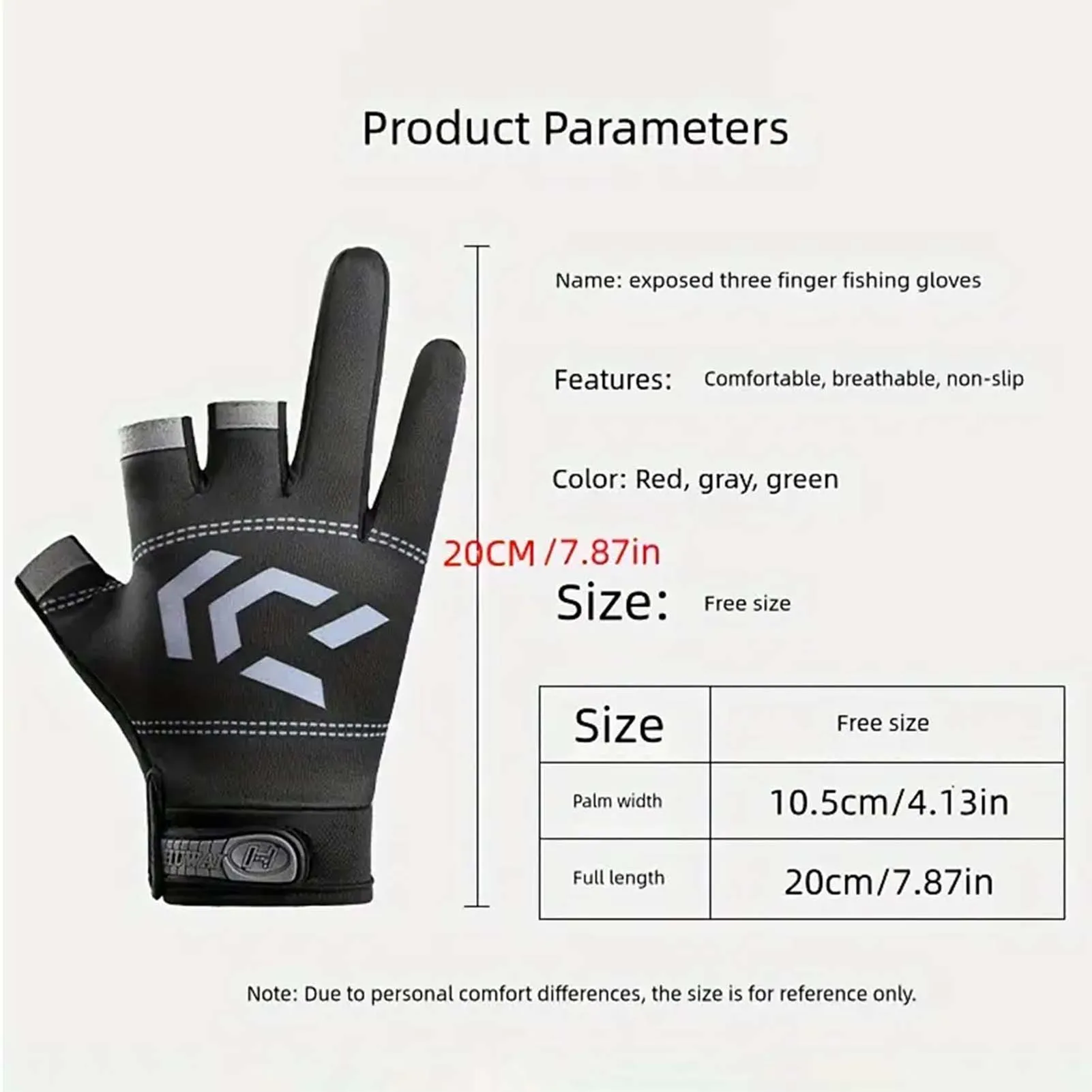 1/2 pair Fishing Gloves Sun Protection 3 Cut Fingers Anti-Slip Breathable Fishing Gloves Suitable for Outdoor Activities image 6