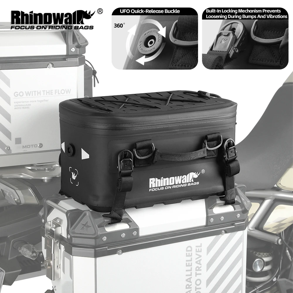 

Rhinowalk Motorcycle Side Bag Waterproof Universaty Tail Pannier Bag Luggage Case Top Pack Additional Bag For BMW Adventure