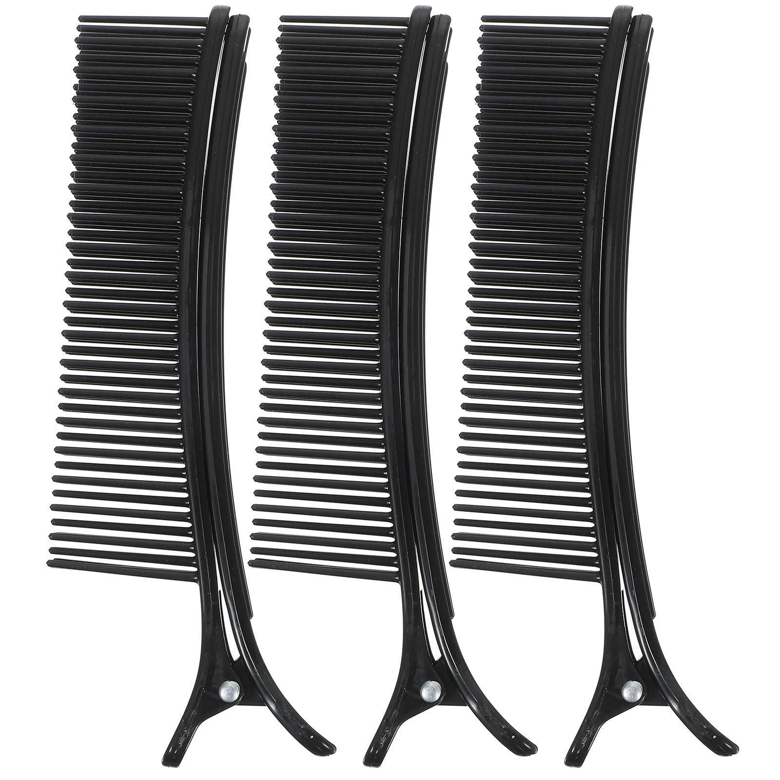 

3pcs Layered Styling Clips Black Hair Volume Rollers Sectioning Tools Salon Accessories Durable Wet Long Short Curly