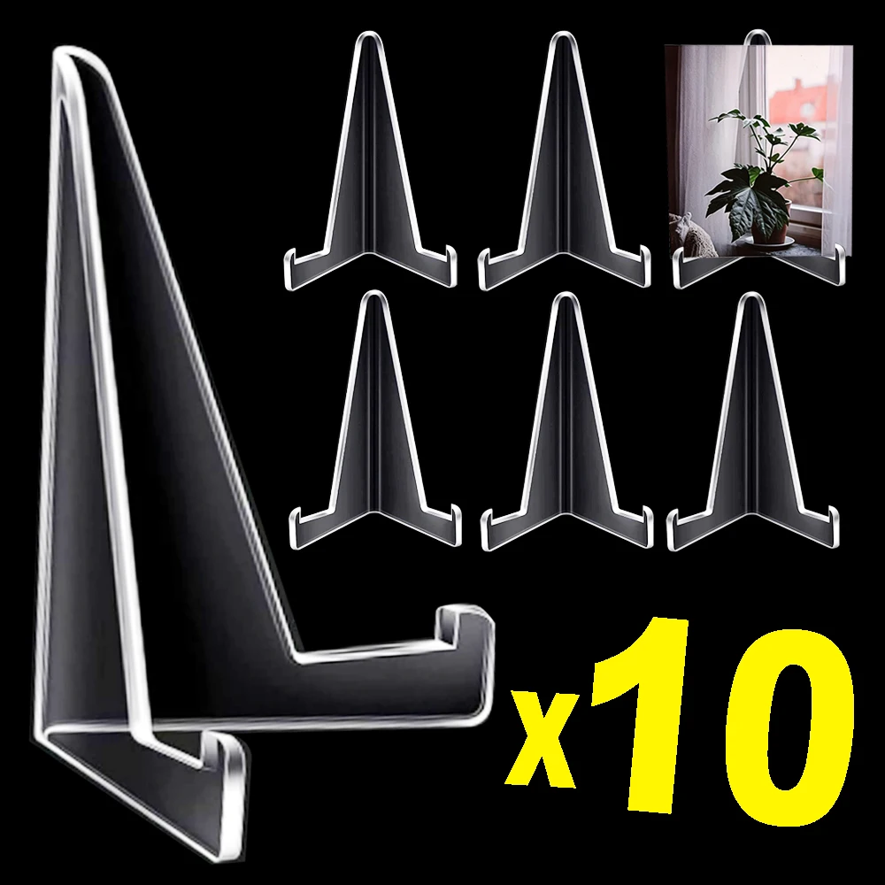 10/5Pcs Transparent Triangular Display Stand Photo Holder Card Holders Hard Acrylic Stand for Picture Game Baseball Sports Cards