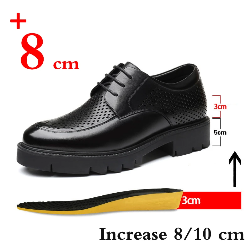 Marke Echt leder Turnschuhe Männer Aufzug Schuhe Plattform Absätze 8cm 10cm Höhe erhöhen Erhöhung Schuhe Mann Kleid Schuhe