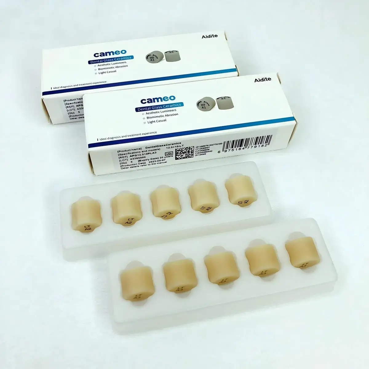 5Pcs/Pack Aidamoe Lithium Disilicate Glass Ceramic Press Ingots, Dental Restorative Material for Crown & Veneer