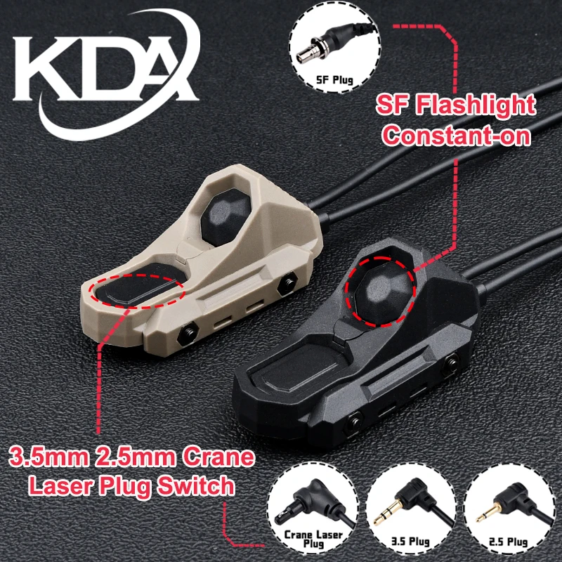 

WADSN AXON Dual Function Control Pressure Remote Switch Tail SF/2.5/3.5/Crane Plug Fit PEQ NGAL M300 M600 Scout Light Switch
