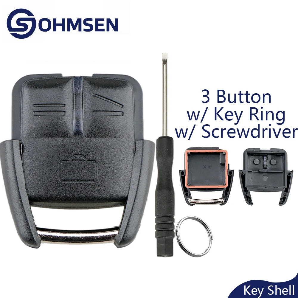 

OHMSEN 3 Button Remote Key Fob Case Shell For Vauxhall Opel Astra Omega Zafira Signum Vectra C No Blade