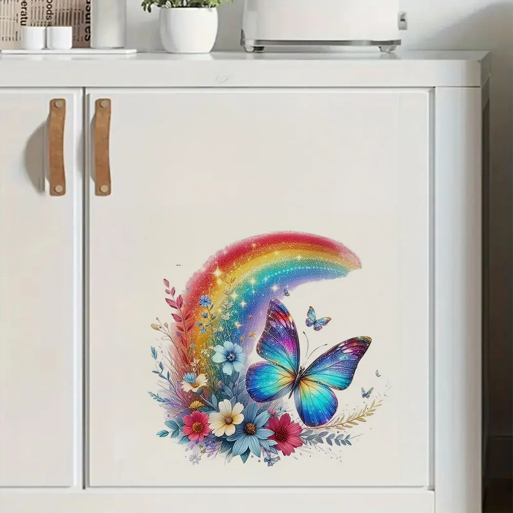 

Shimmering Rainbow Iridescent Vinyl Stickers, Bright Bathroom for Home Decoration, Vinyl Decals, Art Wall Paper, Outdoor Indoor