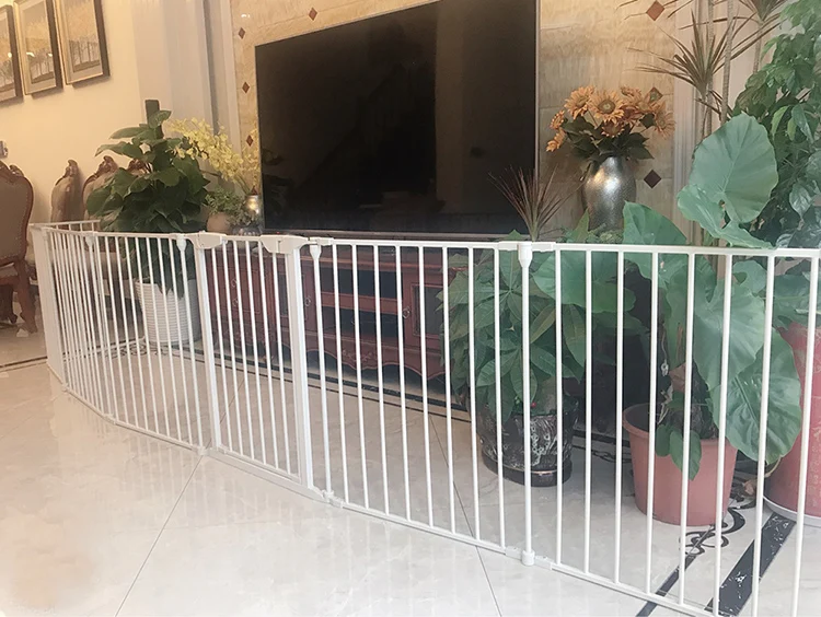 8 Panels Foldable Metal Baby Fence Playpen Enclosure Pets Safety Barrier Fireplace Gate